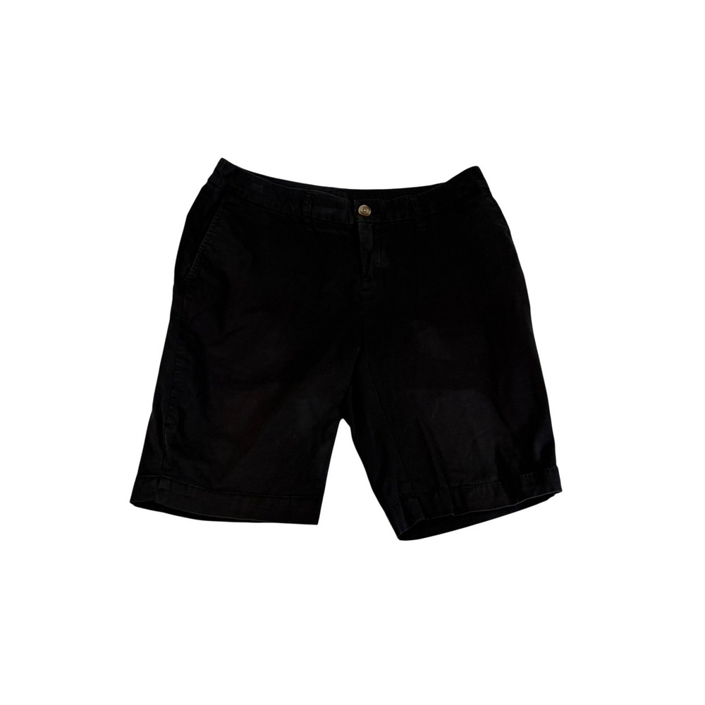 Faded Glory Mens Black Chino Shorts Size 6 Stretch Cotton Casual